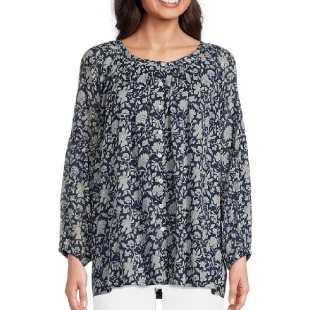 Talisman Moon River Round Neck Raglan Long Sleeve Aquarius Top